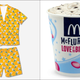 Left: A yellow set of pajamas patterned with McDonald's McFlurries; Right: Product shot of the McFlurry